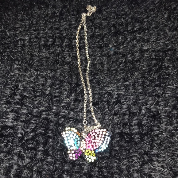 Butterfly Colorful Rhinestone Necklace - Picture 12 of 16